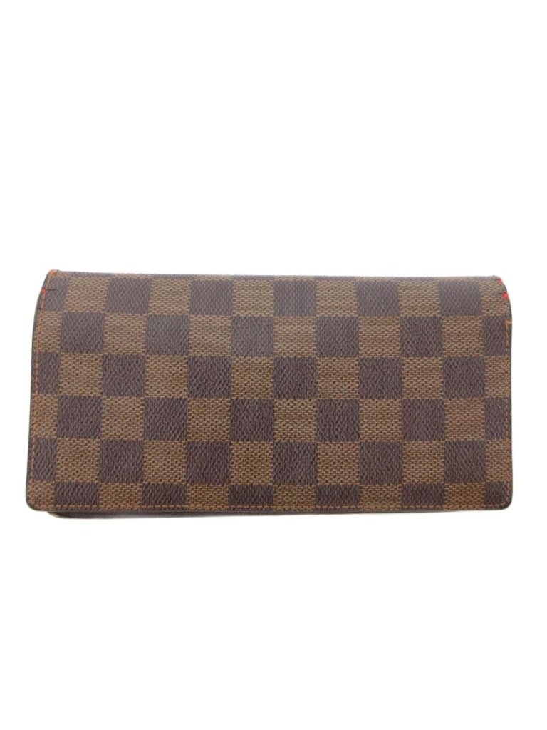 Louis Vuitton Damier Portefeuille Brazza Bifold Wallet Leather Brown